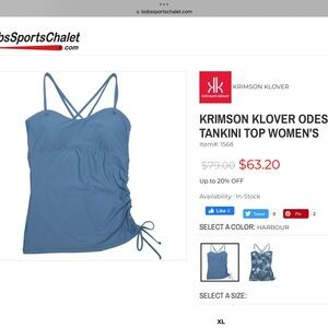 Krimson Klover NWT Odessa tankini top in wild orchid. Not solid blue